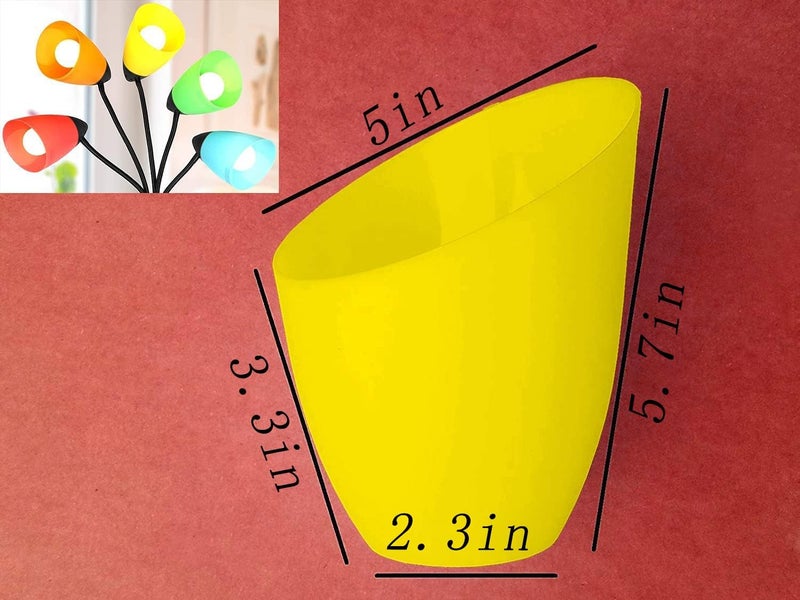 OTTOSEA Store 2 Pack Plastic Lampshade, 5.7 inch High, 4.1 inch Diameter, 1.65 inch Fitter, Replacement Plastic Lamp Shade for LED Floor Lamp [Yellow] - Image 1